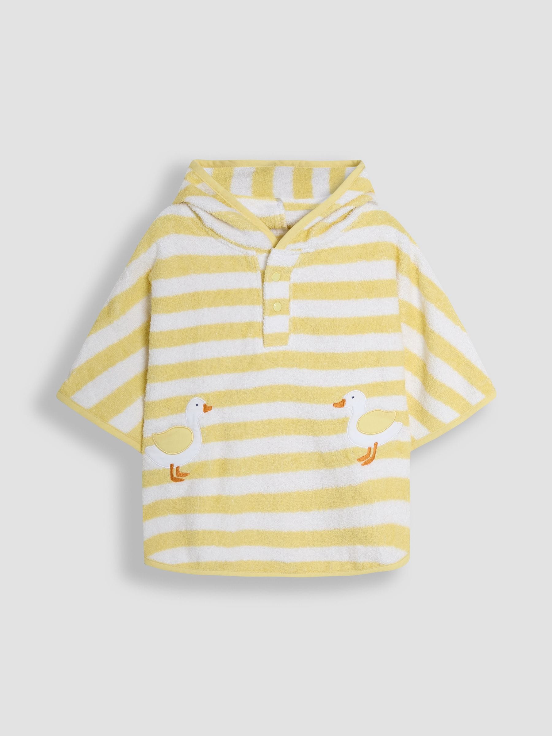 Dsiney Kidz - JoJo Maman Bébé Yellow Stripe Duck Hooded Poncho Towel image 1