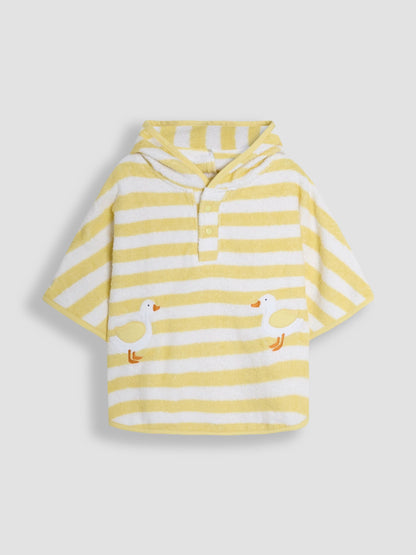 Dsiney Kidz - JoJo Maman Bébé Yellow Stripe Duck Hooded Poncho Towel image 1