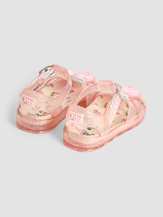 JoJo Maman Bébé Pink Cherry Jelly Sandals image 2