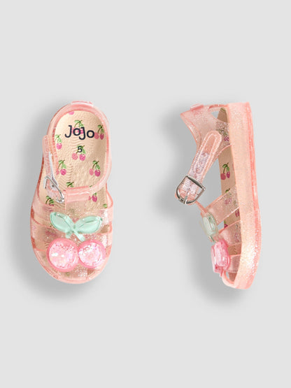JoJo Maman Bébé Pink Cherry Jelly Sandals image 3