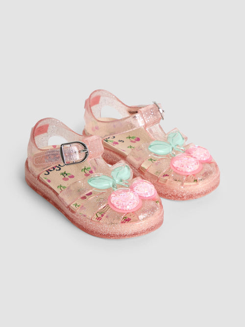JoJo Maman Bébé Pink Cherry Jelly Sandals image 1