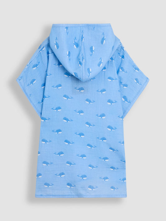 JoJo Maman Bébé Blue Whale Muslin Hooded Poncho image 2
