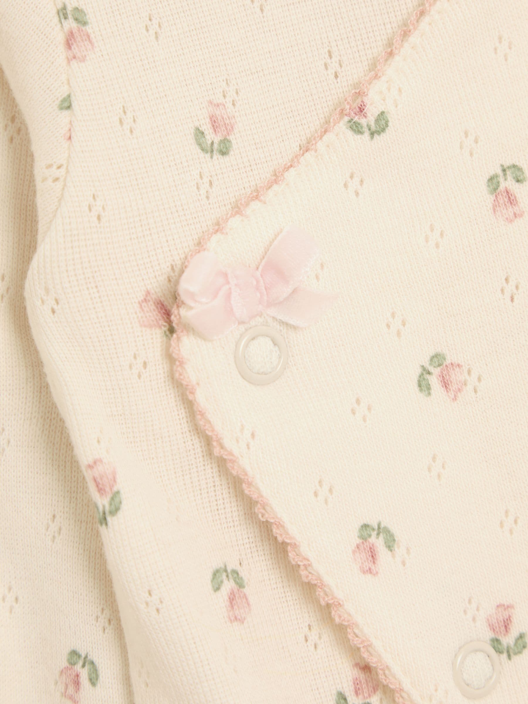 JoJo Maman Bébé Natural Cotton Footed Sleepsuit and Bib Set 2 Piece image 5
