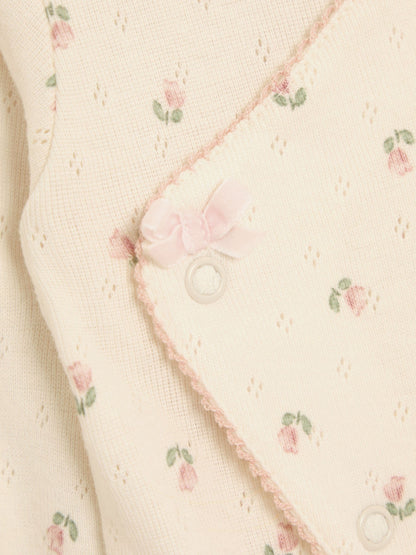 JoJo Maman Bébé Natural Cotton Footed Sleepsuit and Bib Set 2 Piece image 5