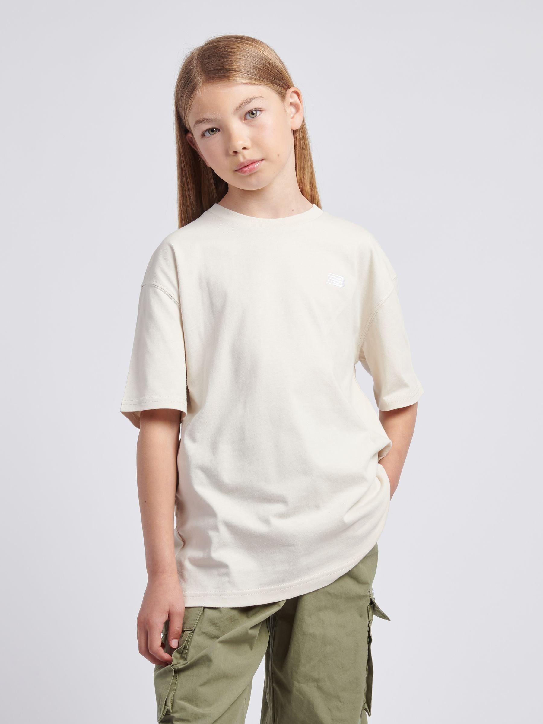 Dsiney Kidz - New Balance Pearl White Logo 100% Cotton Short Sleeve T-Shirt image 1
