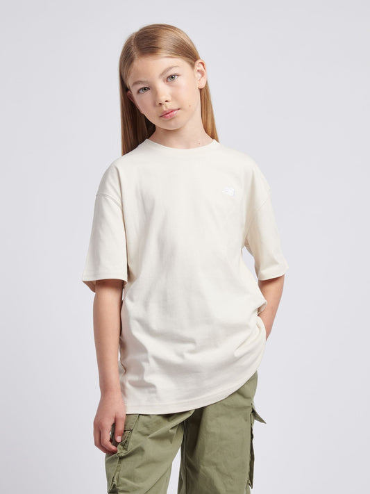 Dsiney Kidz - New Balance Pearl White Logo 100% Cotton Short Sleeve T-Shirt image 1