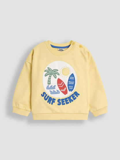Dsiney Kidz - JoJo Maman Bébé Yellow Surf Graphic Sweatshirt image 2