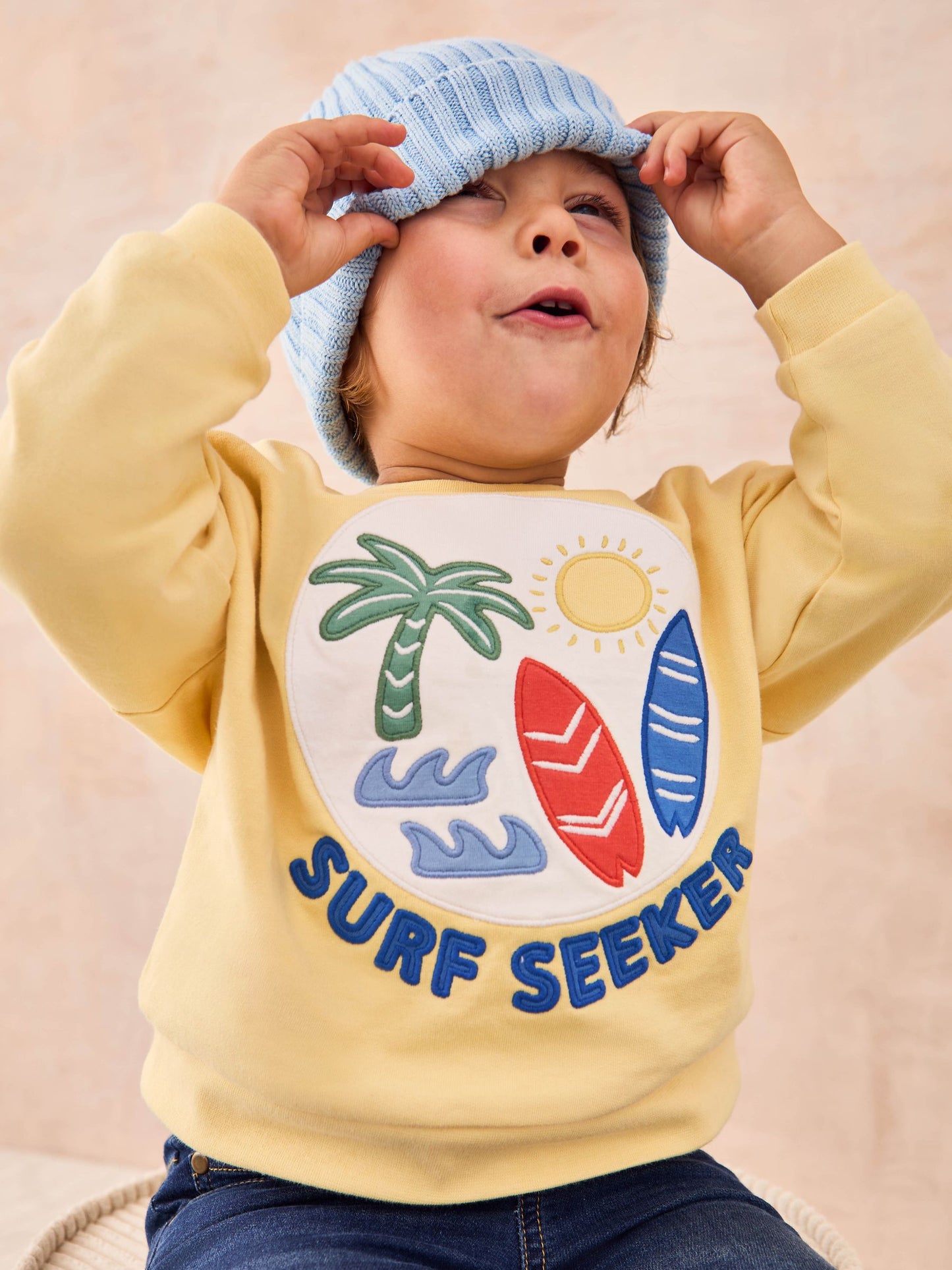 Dsiney Kidz - JoJo Maman Bébé Yellow Surf Graphic Sweatshirt image 5