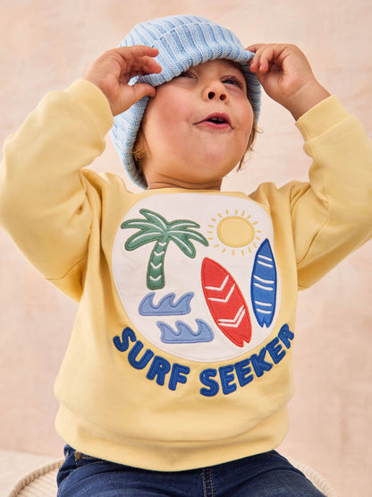 Dsiney Kidz - JoJo Maman Bébé Yellow Surf Graphic Sweatshirt image 5
