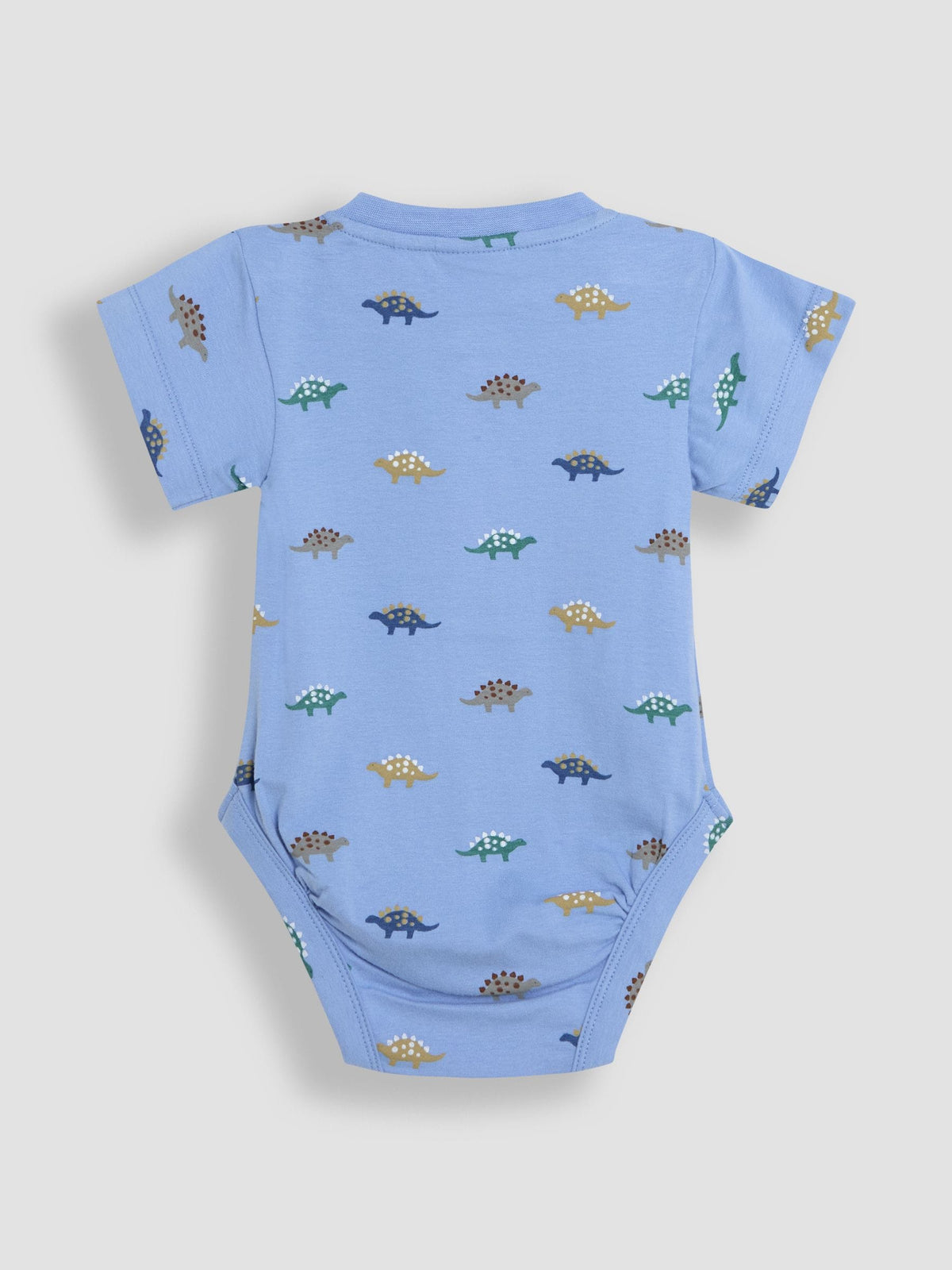 Dsiney Kidz - JoJo Maman Bébé Blue & Cream Dino 2-Pack Short Sleeve Bodysuits image 3