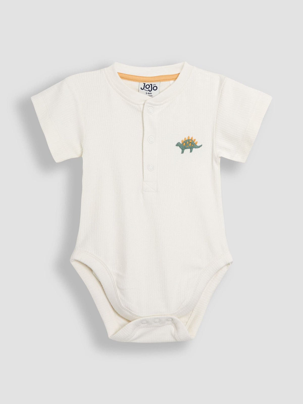 Dsiney Kidz - JoJo Maman Bébé Blue & Cream Dino 2-Pack Short Sleeve Bodysuits image 4