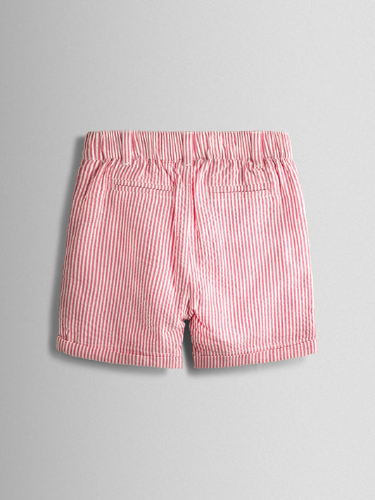 Dsiney Kidz - JoJo Maman Bébé Red Seersucker Stripe Shorts image 2