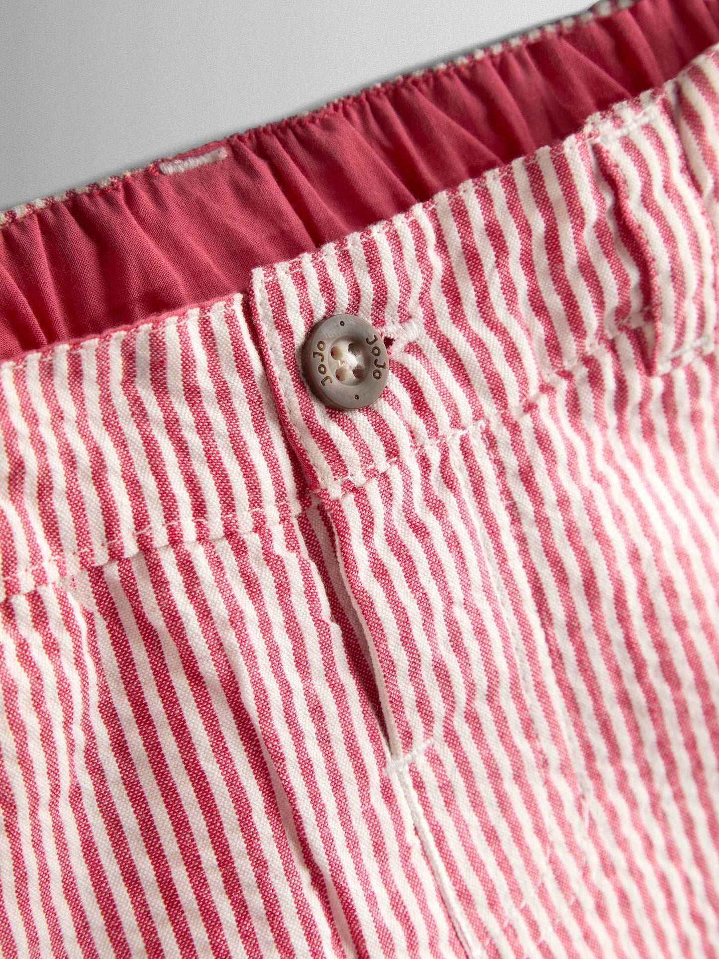 JoJo Maman Bébé Red Seersucker Stripe Shorts image 3