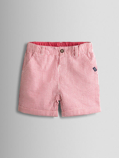 JoJo Maman Bébé Red Seersucker Stripe Shorts image 1