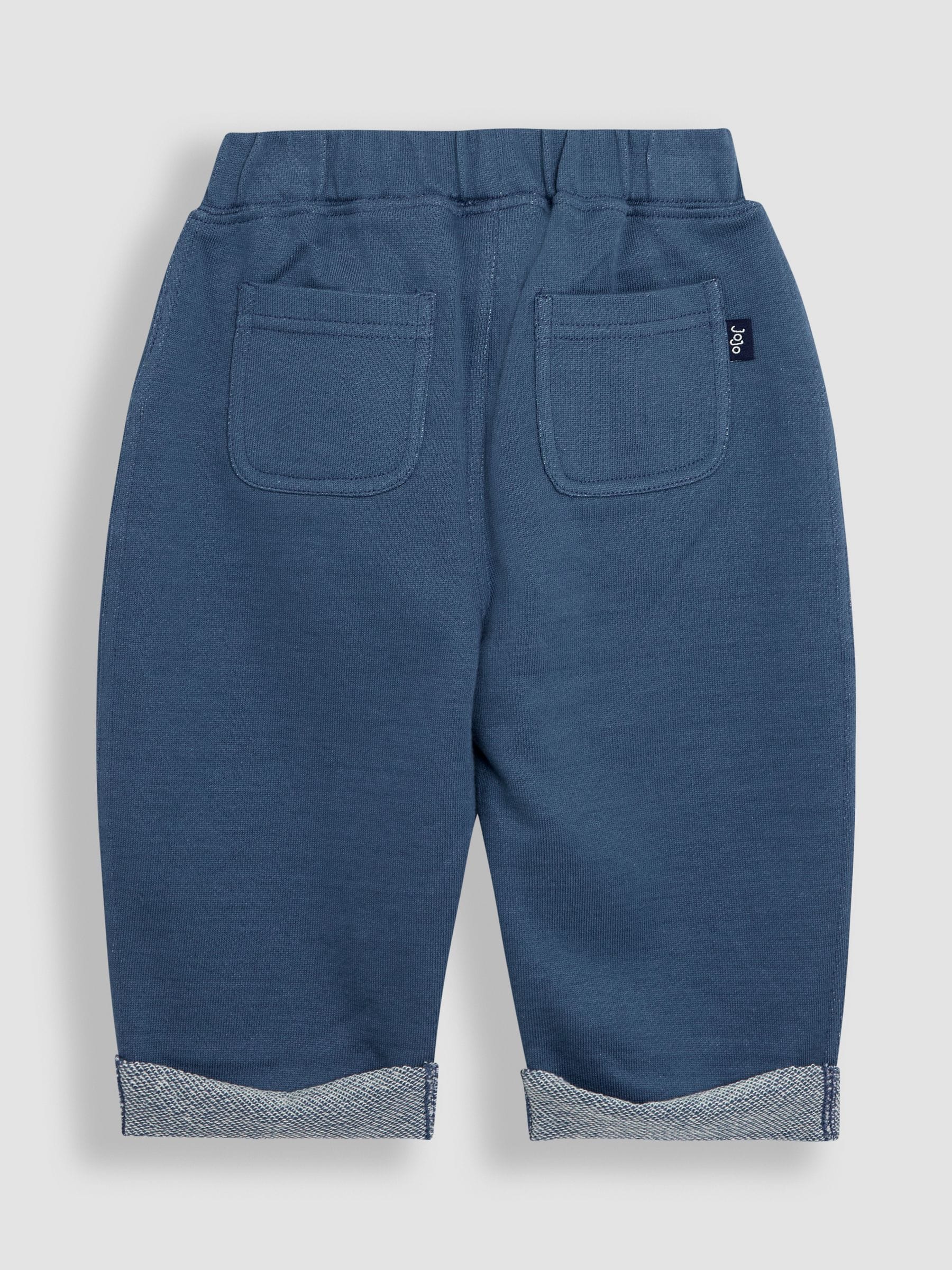 JoJo Maman Bébé Blue Relaxed Roll Up Trousers image 2