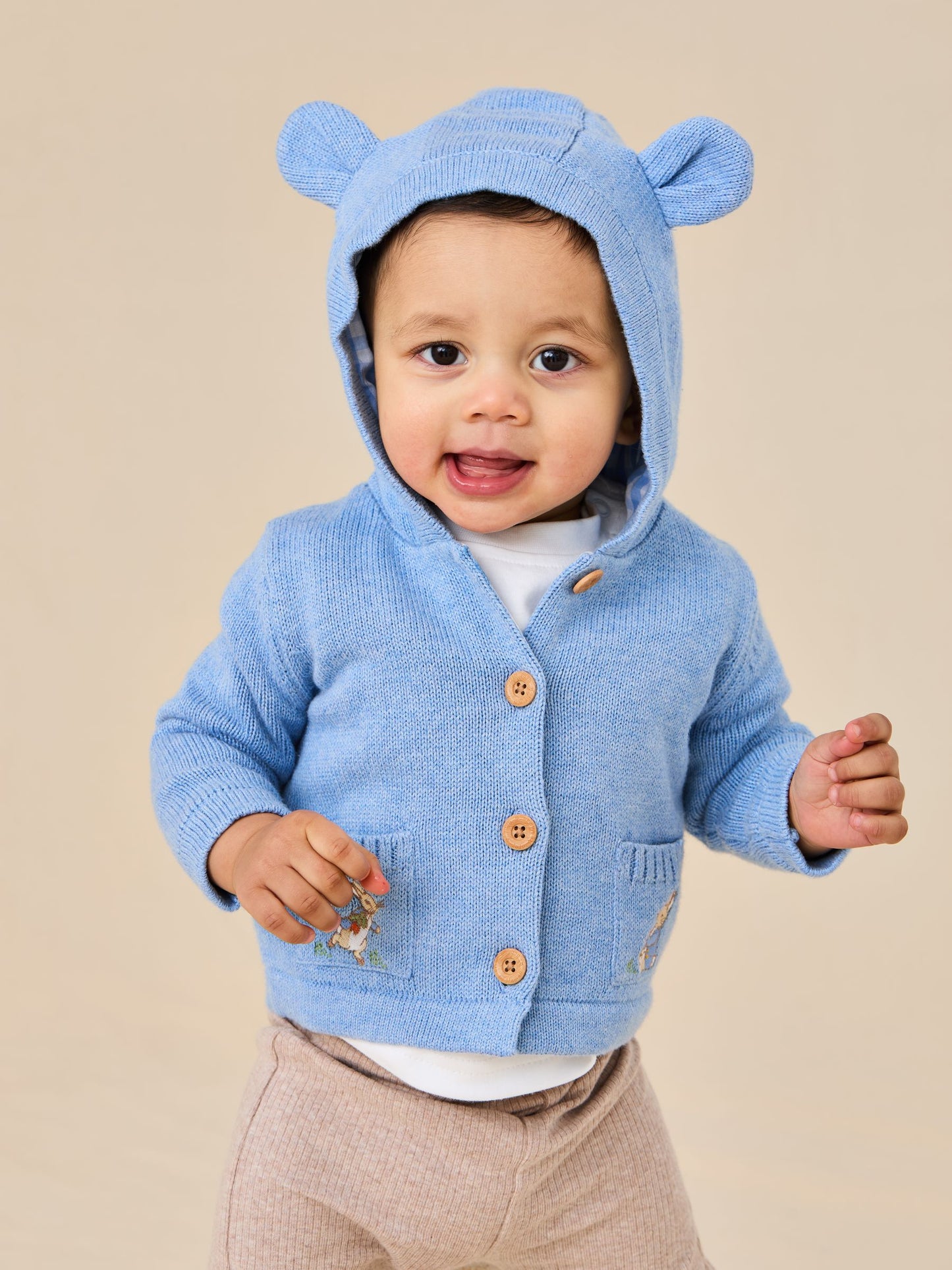 Dsiney Kidz - JoJo Maman Bébé Blue Peter Rabbit™ Embroidered Cardigan image 1