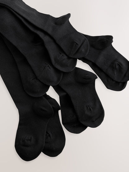 Navy Blue 5 Pack Cotton Rich School Tights image 4
