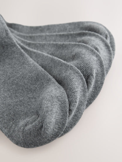 Grey 5 Pack Cotton Rich School Ankle Socks image 3
