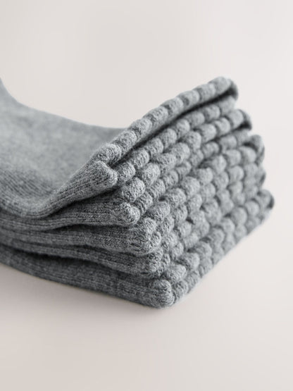 Grey 5 Pack Cotton Rich School Ankle Socks image 3