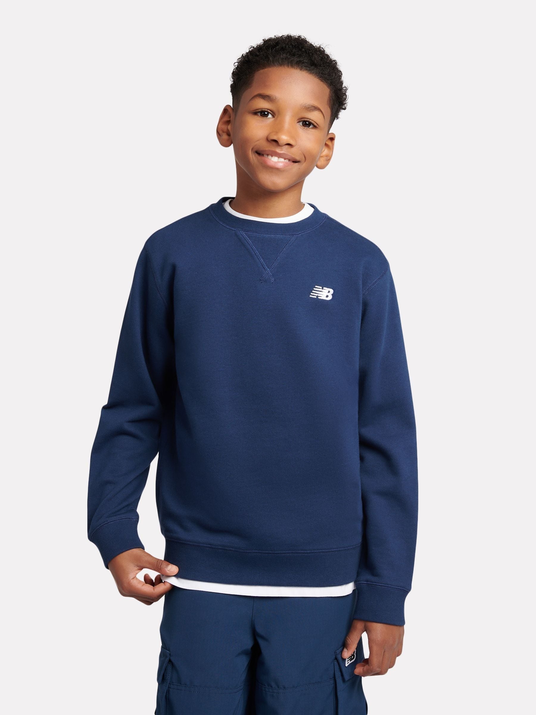 Dsiney Kidz - New Balance Navy Blue French Terry Small Logo Crew Neck Sweatshirt image 1