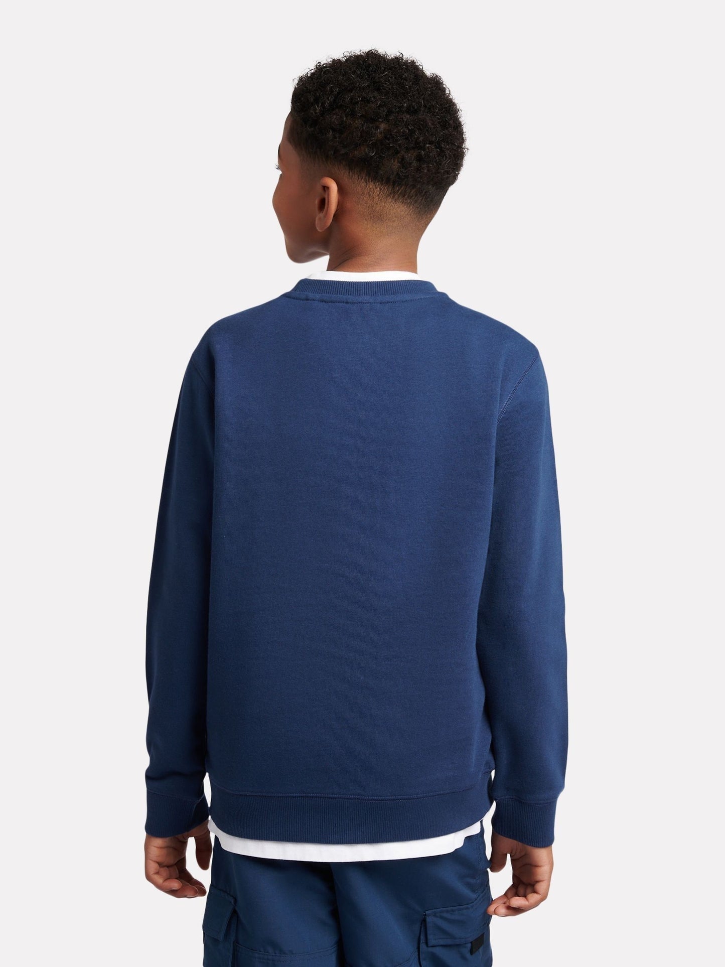 Dsiney Kidz - New Balance Navy Blue French Terry Small Logo Crew Neck Sweatshirt image 3