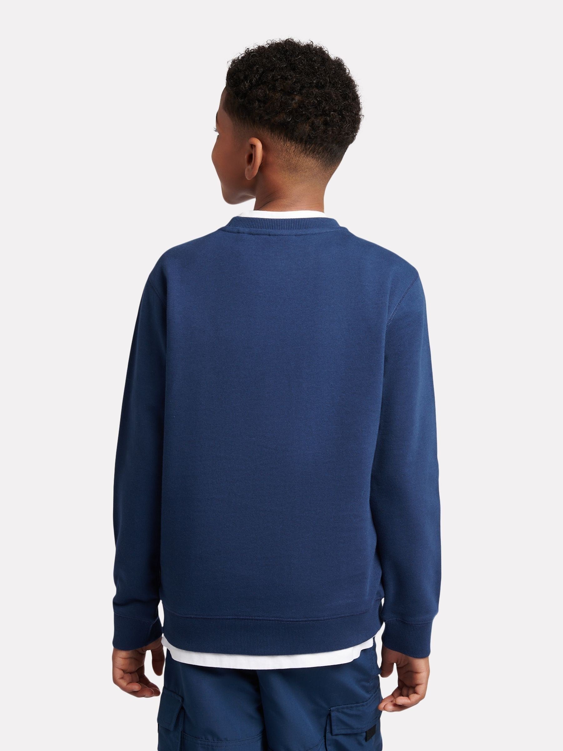 Dsiney Kidz - New Balance Navy Blue French Terry Small Logo Crew Neck Sweatshirt image 3