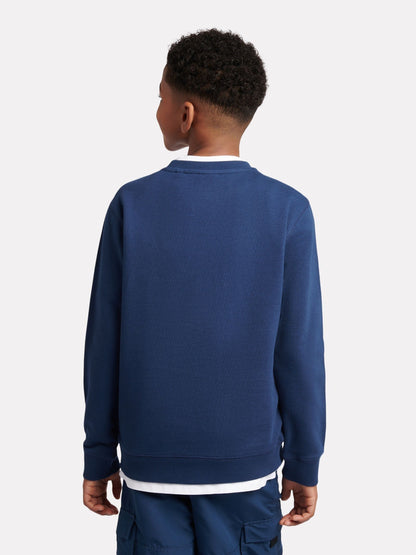 Dsiney Kidz - New Balance Navy Blue French Terry Small Logo Crew Neck Sweatshirt image 3