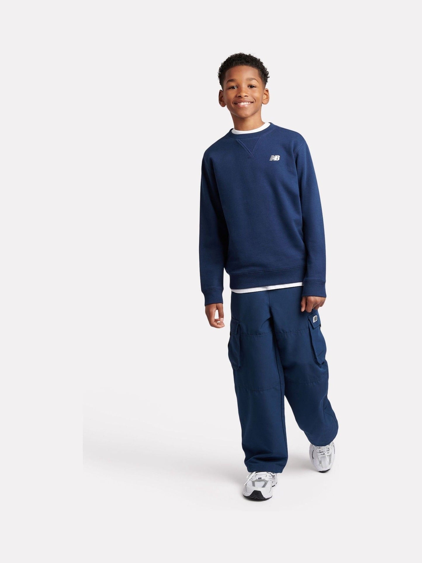 Dsiney Kidz - New Balance Navy Blue French Terry Small Logo Crew Neck Sweatshirt image 5
