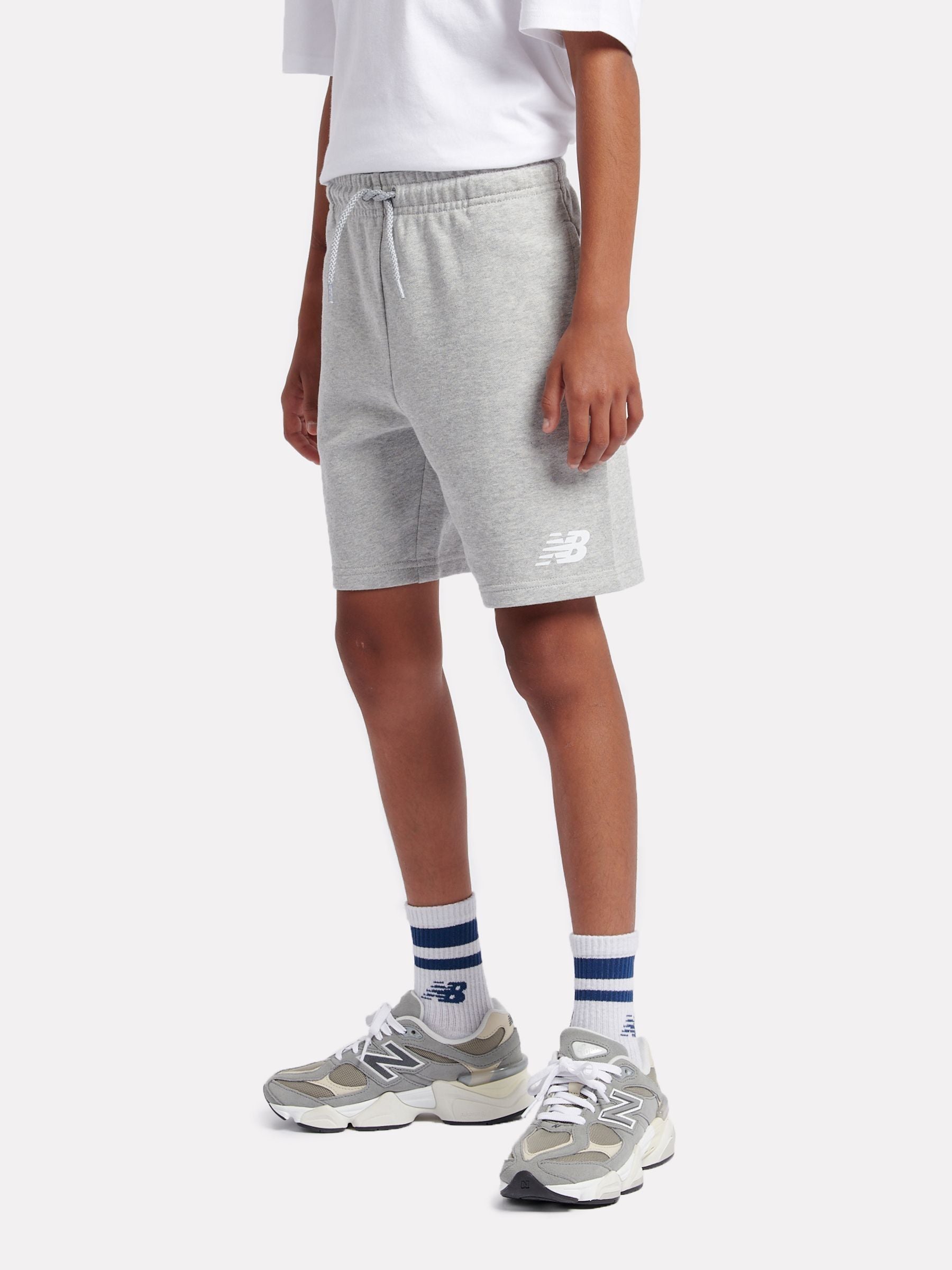 Dsiney Kidz - New Balance Grey French Terry Stacked Logo Cotton Shorts image 2