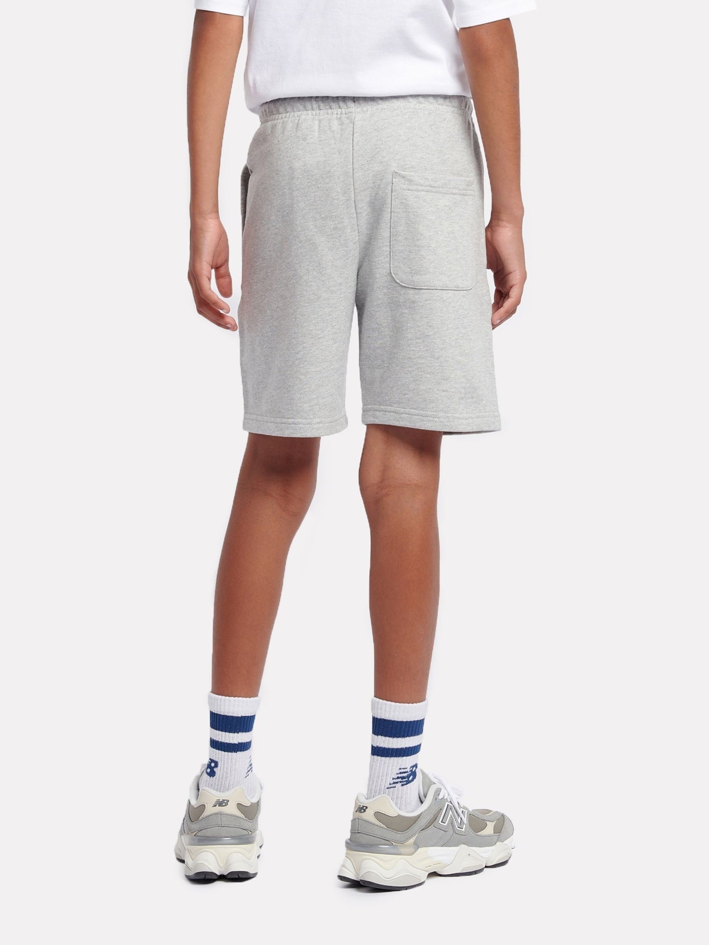 Dsiney Kidz - New Balance Grey French Terry Stacked Logo Cotton Shorts image 3