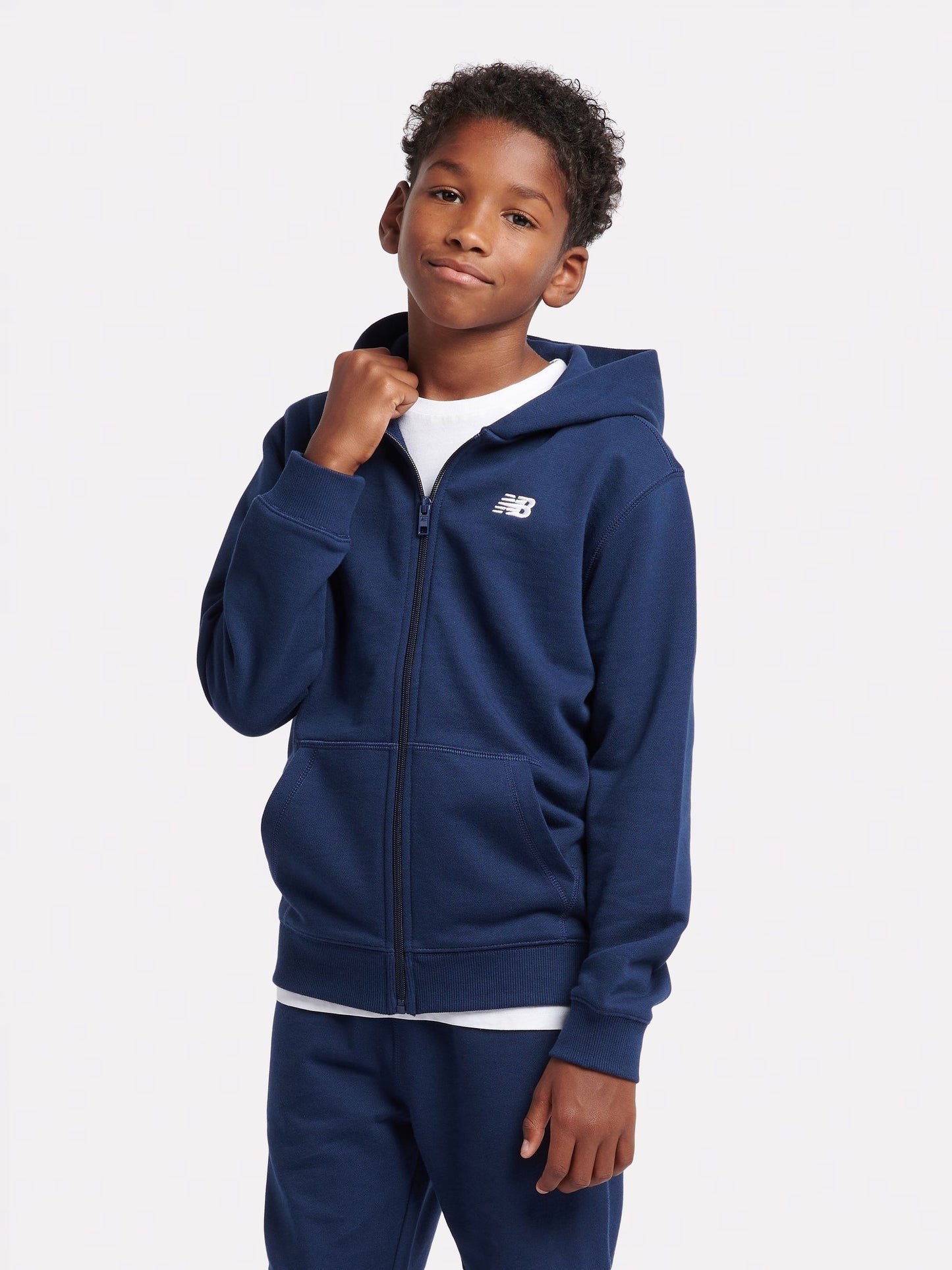 Dsiney Kidz - New Balance Dark Blue Small French Terry Logo Zip Hoodie image 1