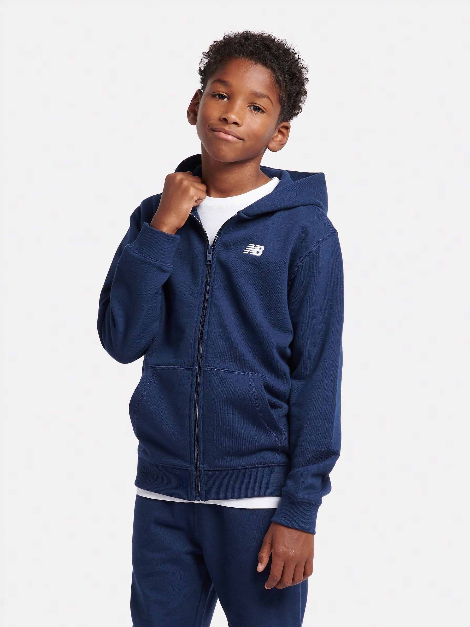 Dsiney Kidz - New Balance Dark Blue Small French Terry Logo Zip Hoodie image 1