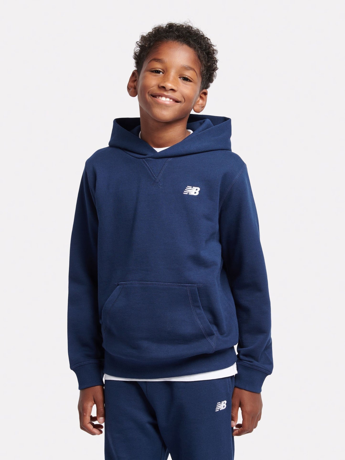 Dsiney Kidz - New Balance Blue Navy Small Kids French Terry 100% Cotton Logo Hoodie image 1