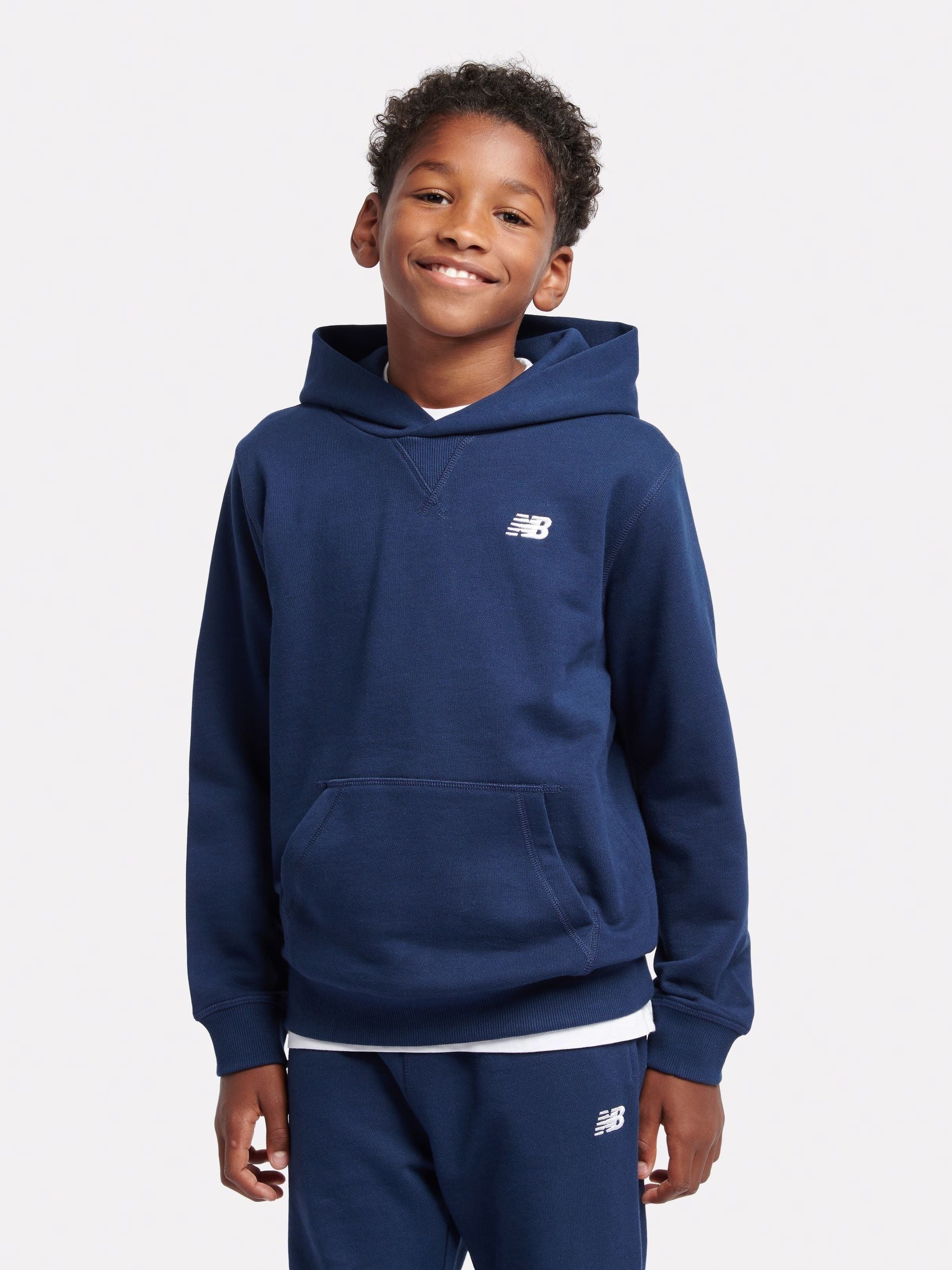 Dsiney Kidz - New Balance Blue Navy Small Kids French Terry 100% Cotton Logo Hoodie image 1