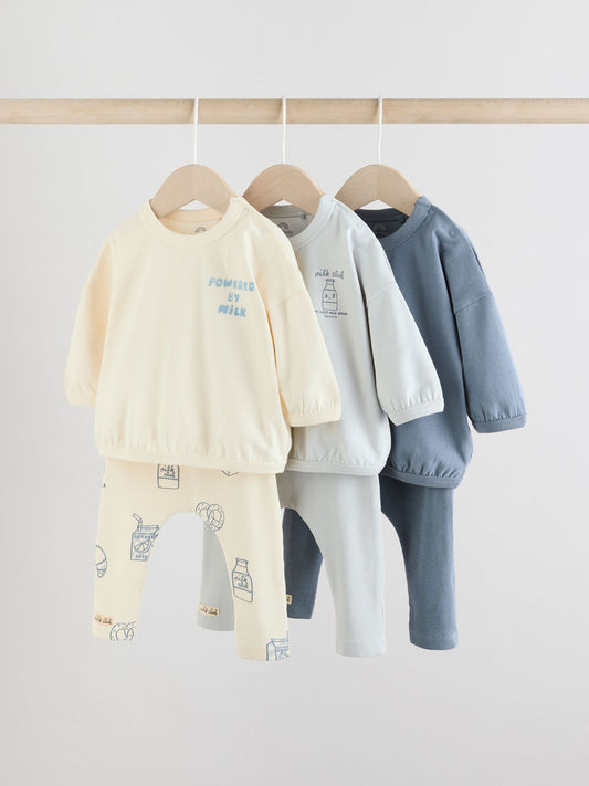 Blue Milk Club Tops and Leggings 6 Piece Baby Set (0mths-3yrs) image 1