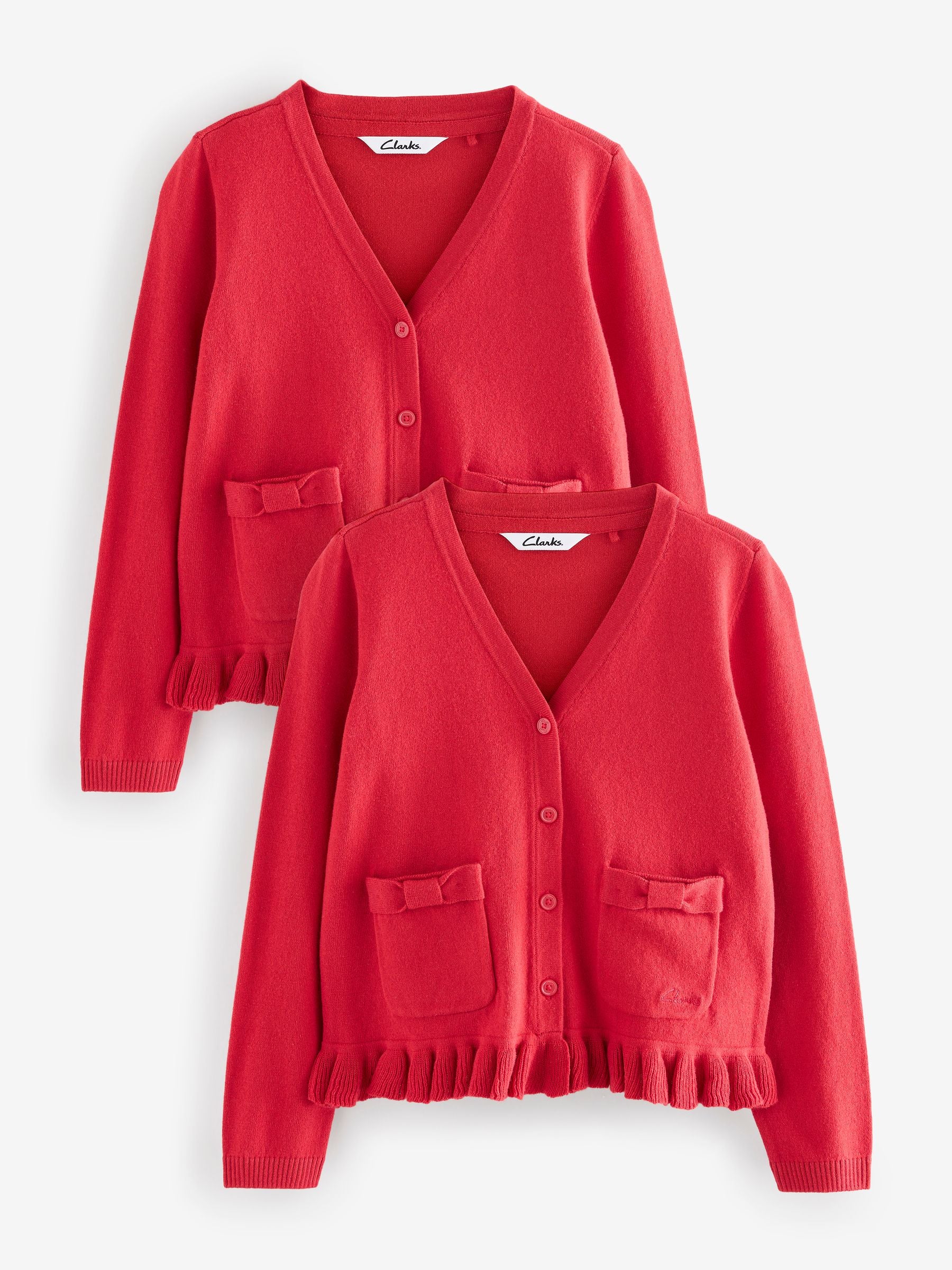 Dsiney Kidz - Clarks Red Bow Knitted School Cardigans 2 Pack image 1