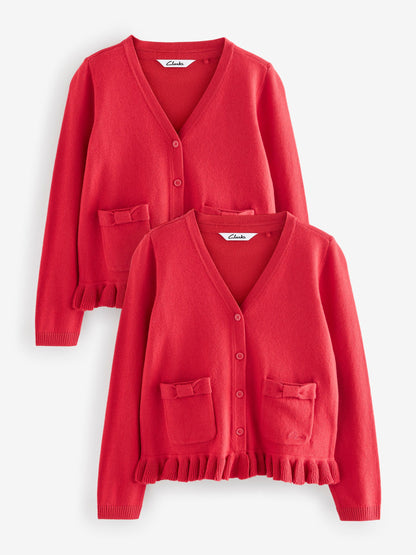 Dsiney Kidz - Clarks Red Bow Knitted School Cardigans 2 Pack image 1