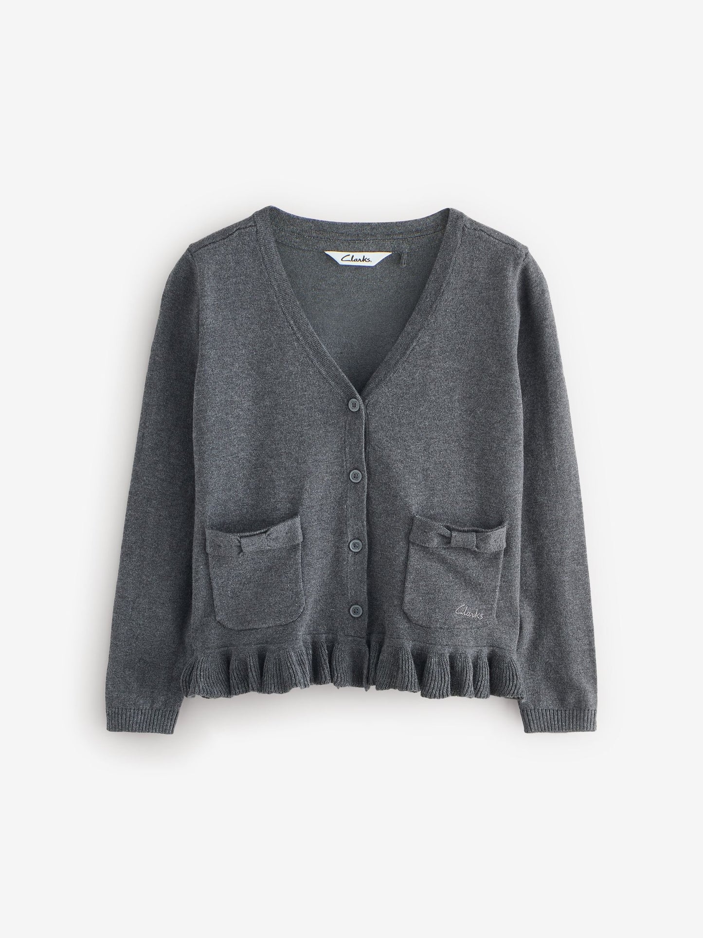 Dsiney Kidz - Clarks Grey Bow Knitted School Cardigans 2 Pack image 2