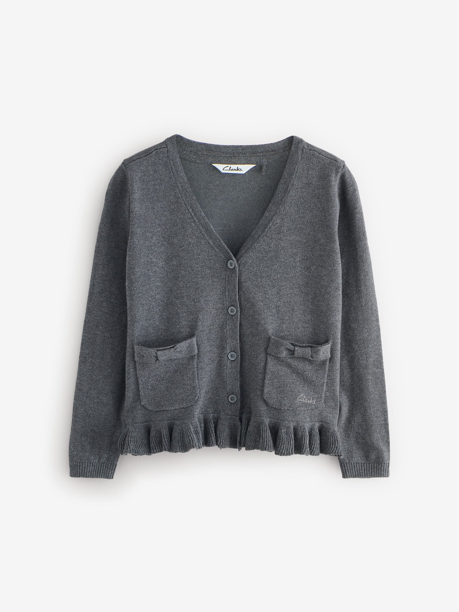 Dsiney Kidz - Clarks Grey Bow Knitted School Cardigans 2 Pack image 2