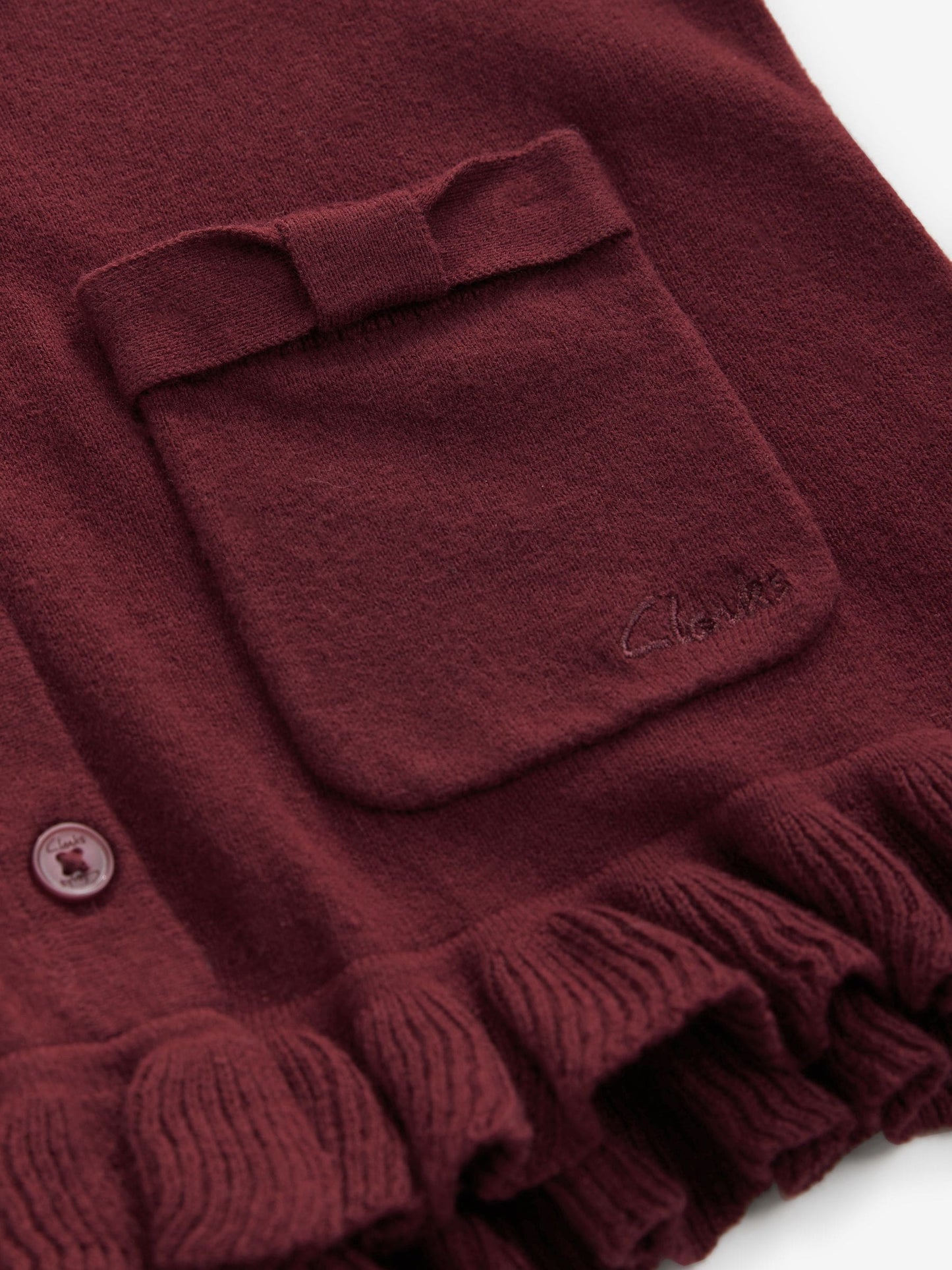 Dsiney Kidz - Clarks Burgundy Red Bow Knitted School Cardigans 2 Pack image 4