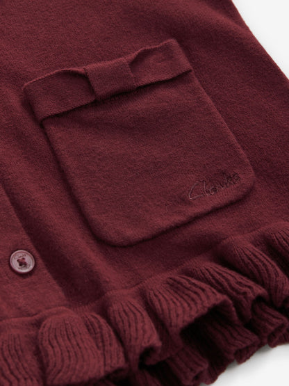 Dsiney Kidz - Clarks Burgundy Red Bow Knitted School Cardigans 2 Pack image 4
