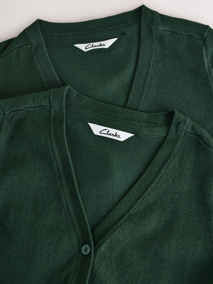 Dsiney Kidz - Clarks Green Bow Knitted School Cardigans 2 Pack image 4