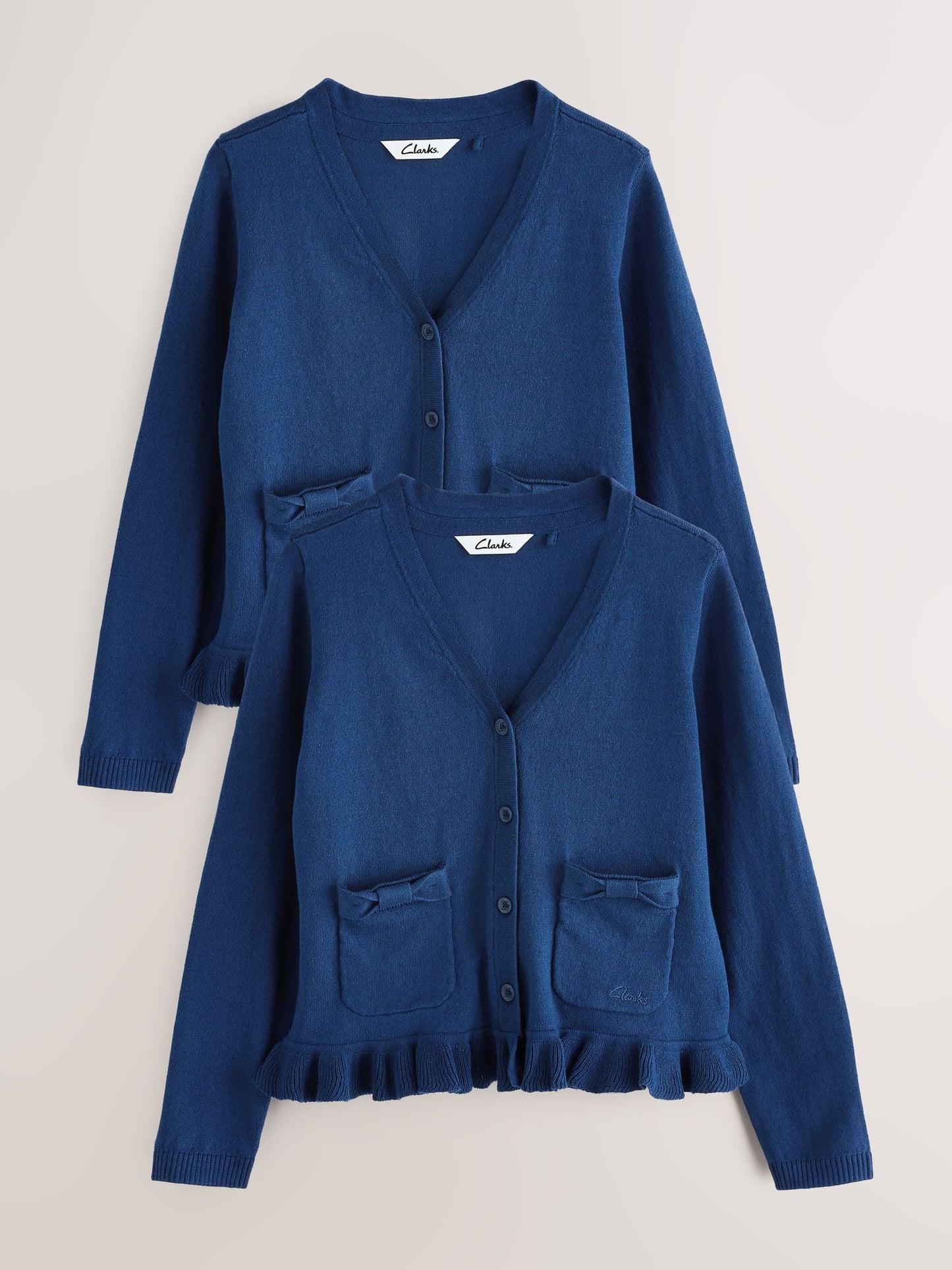Dsiney Kidz - Clarks Blue Bow Knitted School Cardigans 2 Pack image 1