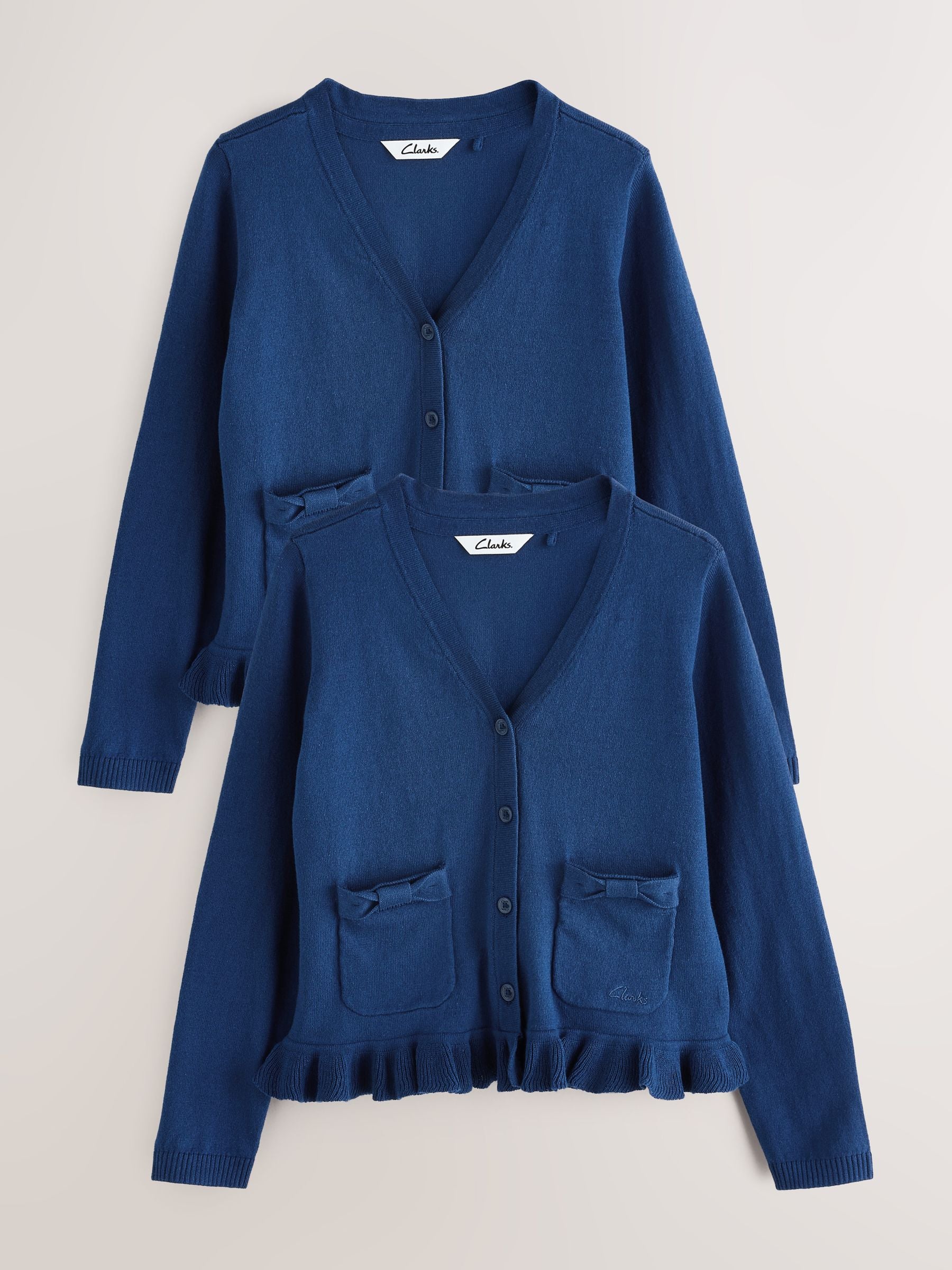 Dsiney Kidz - Clarks Blue Bow Knitted School Cardigans 2 Pack image 1