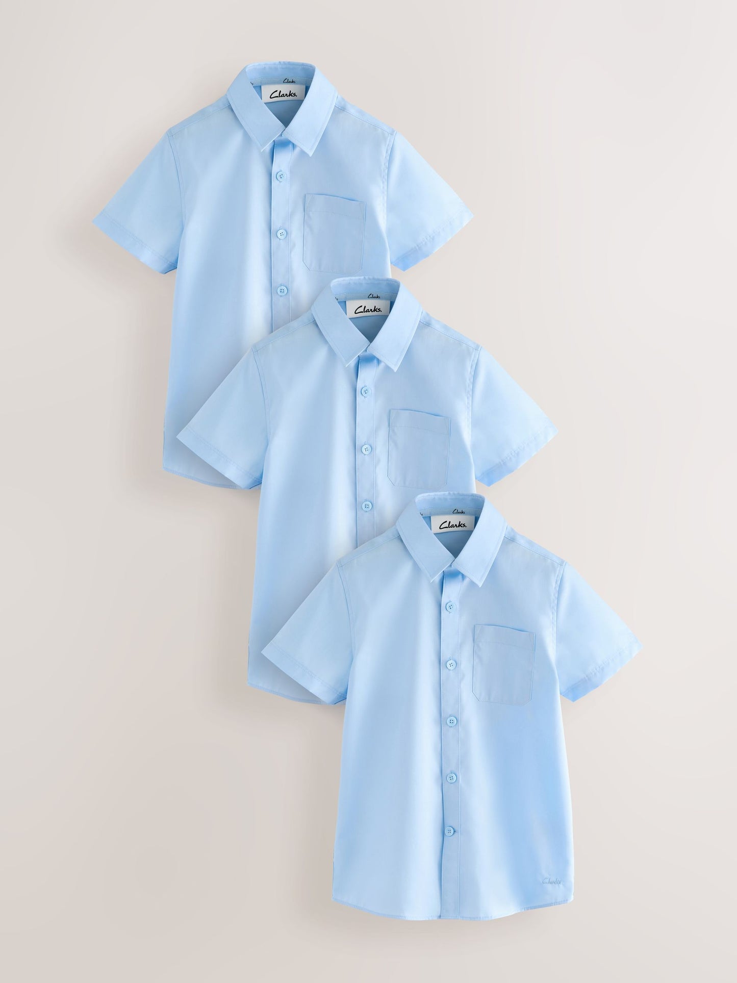 Dsiney Kidz - Clarks Blue Short Sleeve School Shirts 3 Pack image 1