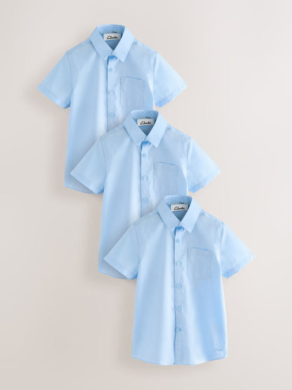 Dsiney Kidz - Clarks Blue Short Sleeve School Shirts 3 Pack image 1