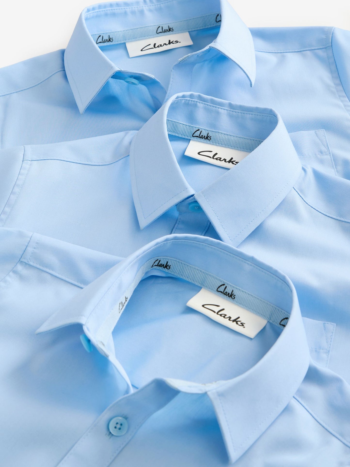 Dsiney Kidz - Clarks Blue Short Sleeve School Shirts 3 Pack image 5
