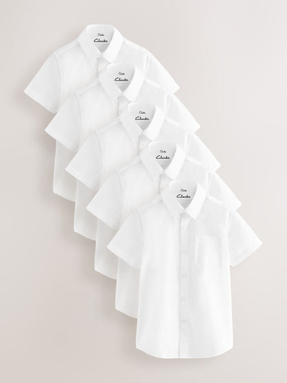 Dsiney Kidz - Clarks White Short Sleeve School Shirts 5 Pack image 1