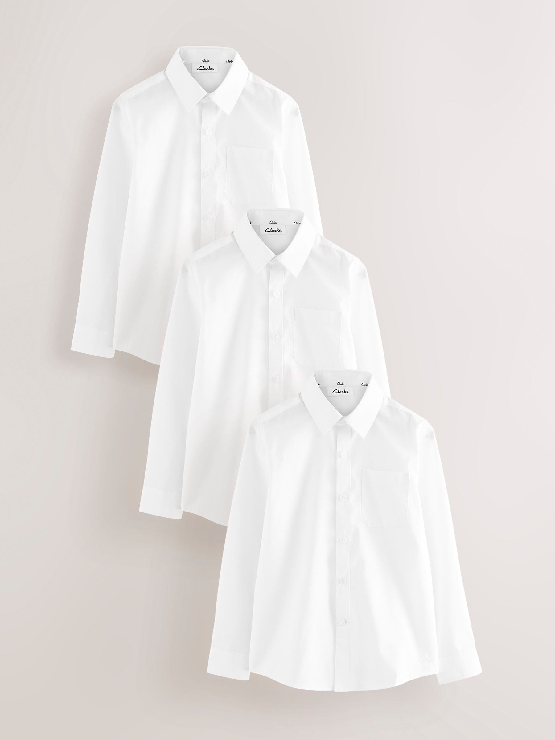 Dsiney Kidz - Clarks White Long Sleeve School Shirts 3 Pack image 1
