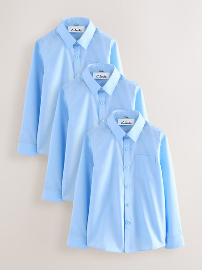 Dsiney Kidz - Clarks Blue Long Sleeve School Shirts 3 Pack image 1